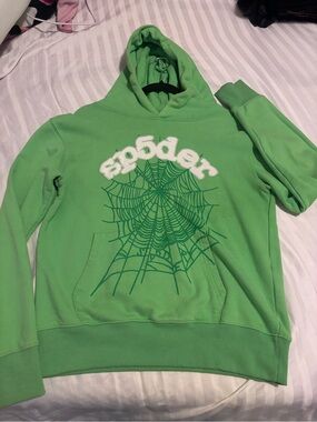 Sp5der Green Graphic Hoodie - both genders